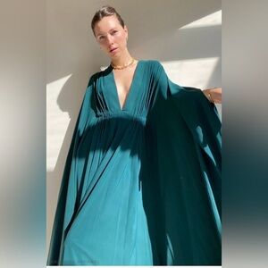Custom GRETA CONSTANTINE Cape Gown- FLORIAN in Teal Size Large